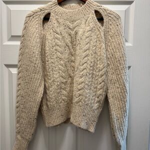 Cozy Astr Cream Cable Knit Sweater